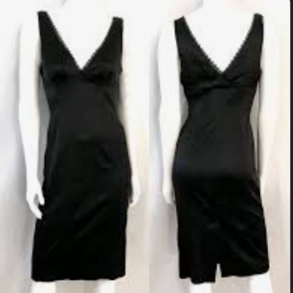 Vintage 90's Bebe Sexy Cocktail Slip Dress Black Size Medium